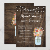 Rustic Country Mason Jar Vrijgezellenfeest Uitnodi Kaart (Voorkant / Achterkant)