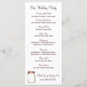 Rustic Country Mason Jar Wedding Programme No Ushe Programmakaart (Achterkant)