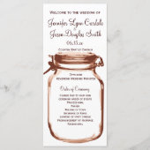 Rustic Country Mason Jar Wedding Programme No Ushe Programmakaart (Voorkant)