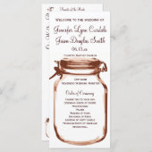 Rustic Country Mason Jar Wedding Programs Programmakaart (Voorkant / Achterkant)