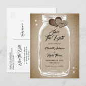 Rustic Country Mason Jar Wedding Save the Date Aankondigingskaart (Voorkant / Achterkant)