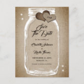 Rustic Country Mason Jar Wedding Save the Date Aankondigingskaart (Voorkant)