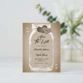 Rustic Country Mason Jar Wedding Save the Date Aankondigingskaart (Staand voorkant)
