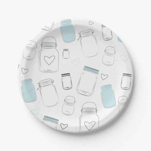 Rustic Country Mason Jars Party Papieren Bordje (Voorkant)