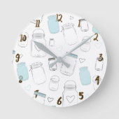 Rustic Country Mason Jars Ronde Klok (Voorkant)