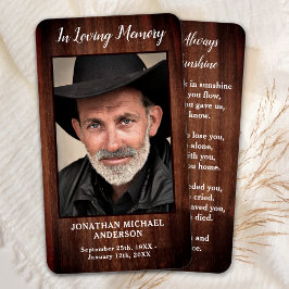 Rustic Country Memorial Foto Funeral Prayer Kaart