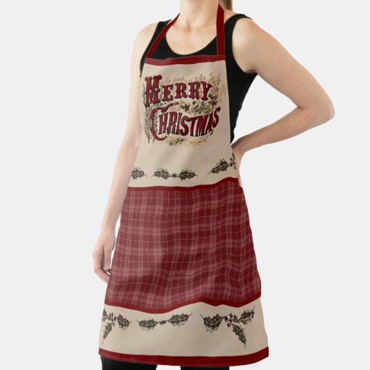 Rustic Country "Merry Christmas" Apron Schort (Insitu)