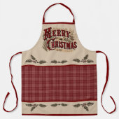 Rustic Country "Merry Christmas" Apron Schort (Voorkant)
