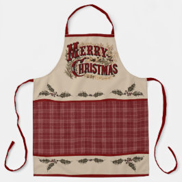 Rustic Country "Merry Christmas" Apron Schort