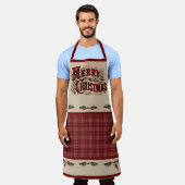 Rustic Country "Merry Christmas" Apron Schort (Gedragen)