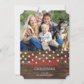 Rustic Country Merry-kerstfoto Feestdagenkaart (Voorkant)