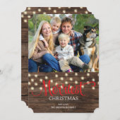 Rustic Country Merry-kerstfoto Feestdagenkaart (Voorkant / Achterkant)