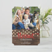 Rustic Country Merry-kerstfoto Feestdagenkaart (Staand voorkant)