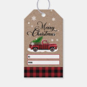 Rustic Country Merry Kerstmis Cadeaulabel (Voorkant)
