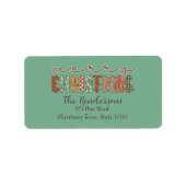 Rustic Country Merry Kerstmis Etiket (Voorkant)