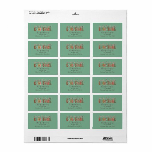 Rustic Country Merry Kerstmis Etiket (Full Sheet)
