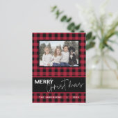 Rustic Country Merry Kerstmis foto Briefkaart (Staand voorkant)