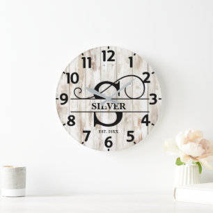 Rustic Country-monogram Grote Klok