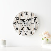 Rustic Country Monogram Grote Klok (Huis)