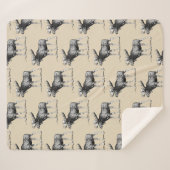 Rustic Country Moose Illustration & Taupe Sherpa Deken (Voorkant (horizontaal))