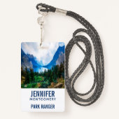 Rustic Country Mountains Natuur Badge (Achterkant met draagriem)