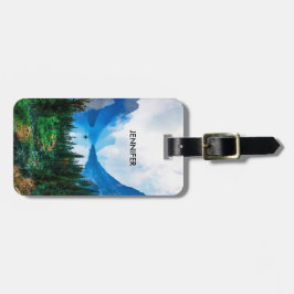 Rustic Country Mountains Natuur Bagagelabel