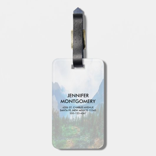 Rustic Country Mountains Natuur Bagagelabel (Achterkant verticaal)