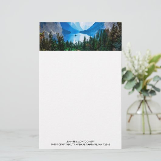 Rustic Country Mountains Natuur Briefpapier (Staand voorkant)