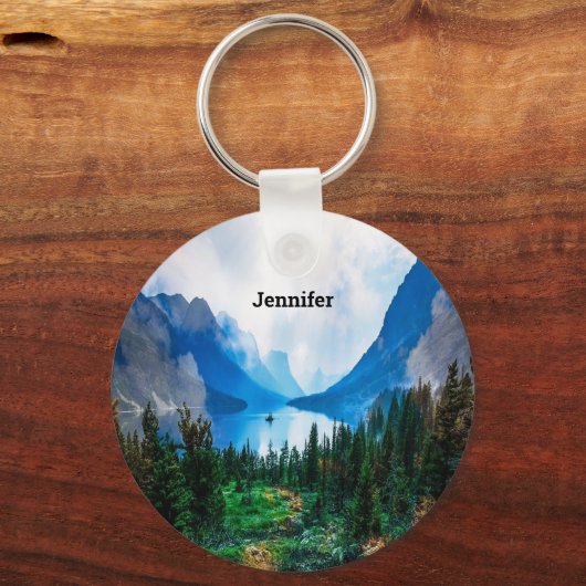 Rustic Country Mountains Natuur Sleutelhanger (Voorkant)