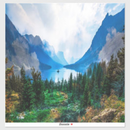 Rustic Country Mountains Natuur Sticker