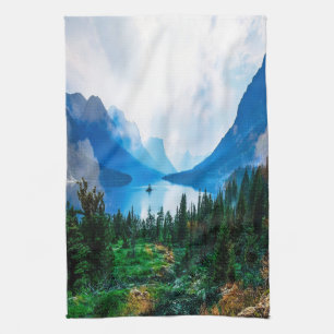 Rustic Country Mountains Natuur Theedoek