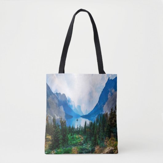 Rustic Country Mountains Natuur Tote Bag (Voorkant)