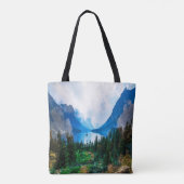 Rustic Country Mountains Natuur Tote Bag (Achterkant)