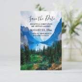 Rustic Country Mountains Schilderachtig Natuur Wed Save The Date (Staand voorkant)