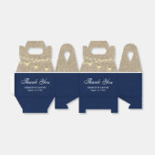 Rustic Country Navy Blue Burlap Wedding Dank je Bedankdoosjes (Uitgevouwen)