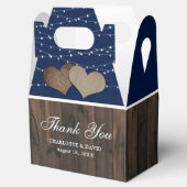 Rustic Country Navy Blue Wedding Bedankt Bedankdoosjes (Geopend)