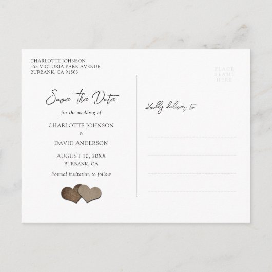 Rustic Country Navy Blue Wedding Bewaar de datum Aankondigingskaart (Achterkant)