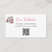 Rustic Country Owl Boho Wedding Website Informatiekaartje (Voorkant)
