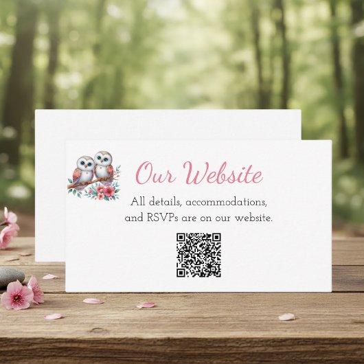Rustic Country Owl Boho Wedding Website Informatiekaartje