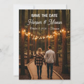 Rustic Country Path Save the Date Photo Card (Voorkant)