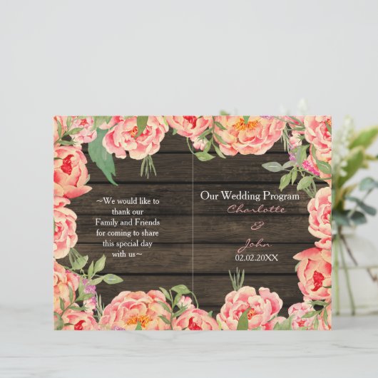 Rustic Country Peony Barn Wood Wedding (Staand voorkant)