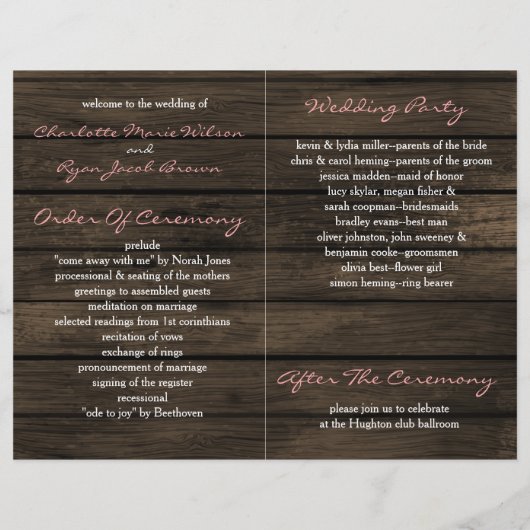 Rustic Country Peony Barn Wood Wedding (Achterkant)