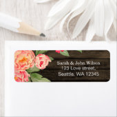Rustic Country Peony Barn Wood Wedding Etiket (Insitu)