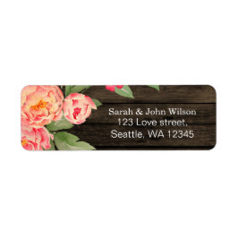 Rustic Country Peony Barn Wood Wedding Etiket