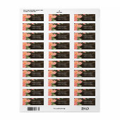 Rustic Country Peony Barn Wood Wedding Etiket (Full Sheet)