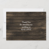 Rustic Country Peony Barn Wood Wedding Kaart (Achterkant)