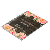 Rustic Country Peony Barn Wood Wedding Notitieboek (Linkerzijde)