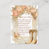 Rustic Country Peony Boots Boeken voor Baby Informatiekaartje (Voorkant)