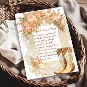 Rustic Country Peony Boots Boeken voor Baby Informatiekaartje