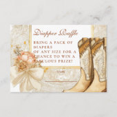 Rustic Country Peony Boots Diapper Raffle Informatiekaartje (Voorkant)